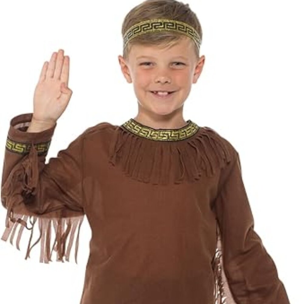 Karnival Costumes - Native American Brave Boy's Costume - S Brown